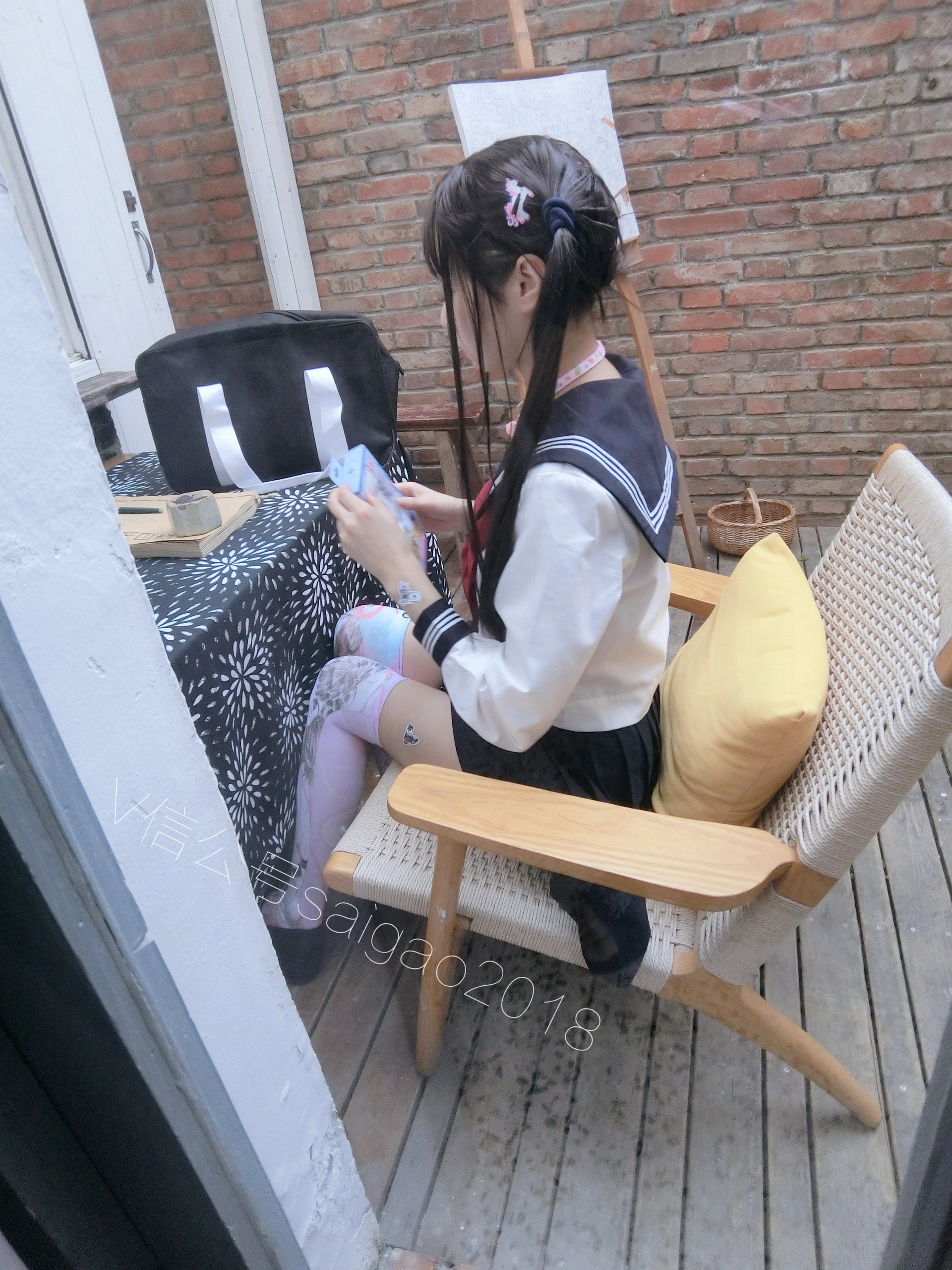 双马尾少女赛高酱 - NO.03 2019七夕特典： 黑长直色气loli水手服写真 1
