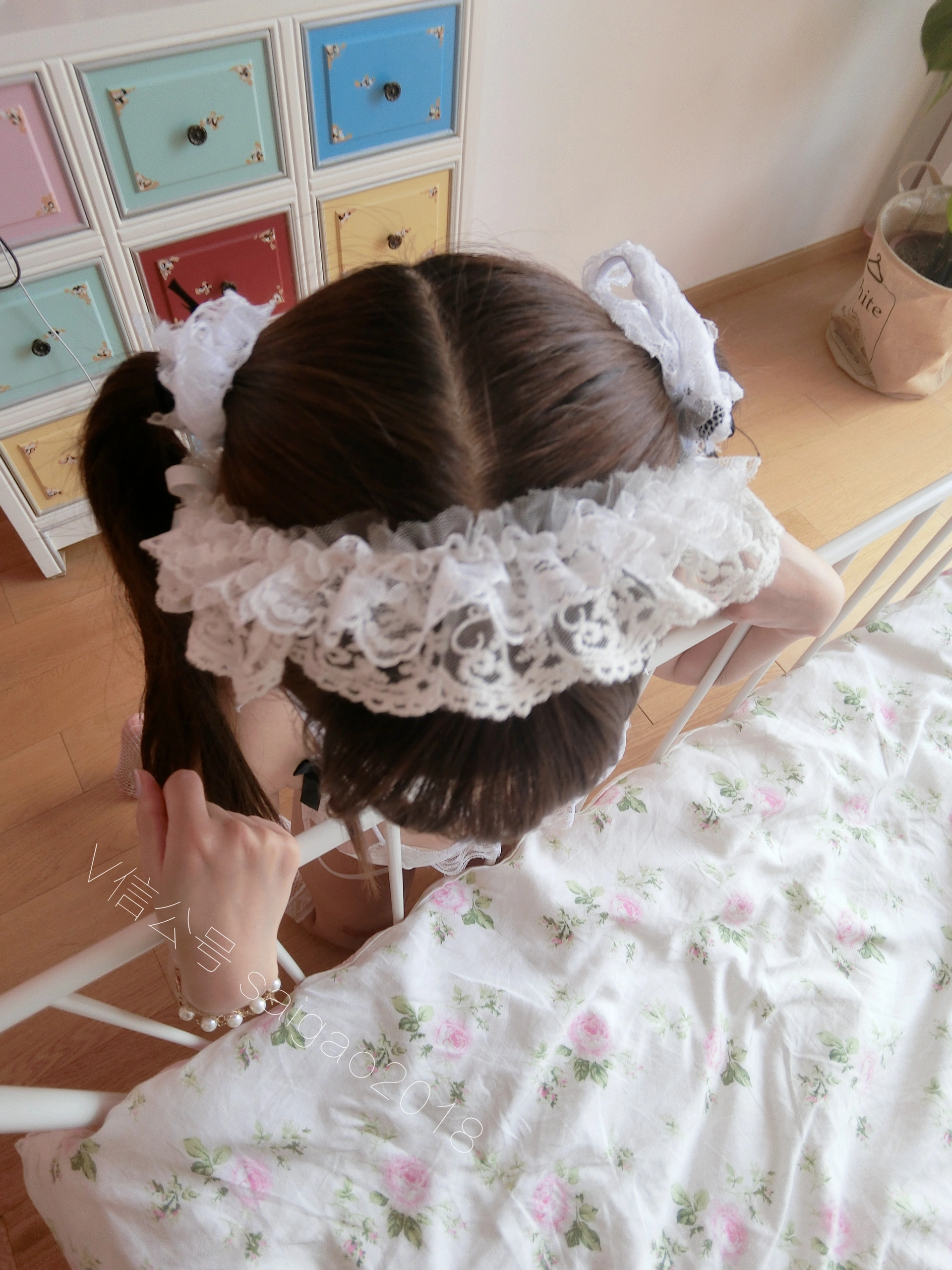 双马尾少女赛高酱 - NO.11 2019端午主题：纯白性感蕾丝比基尼丁字裤 3